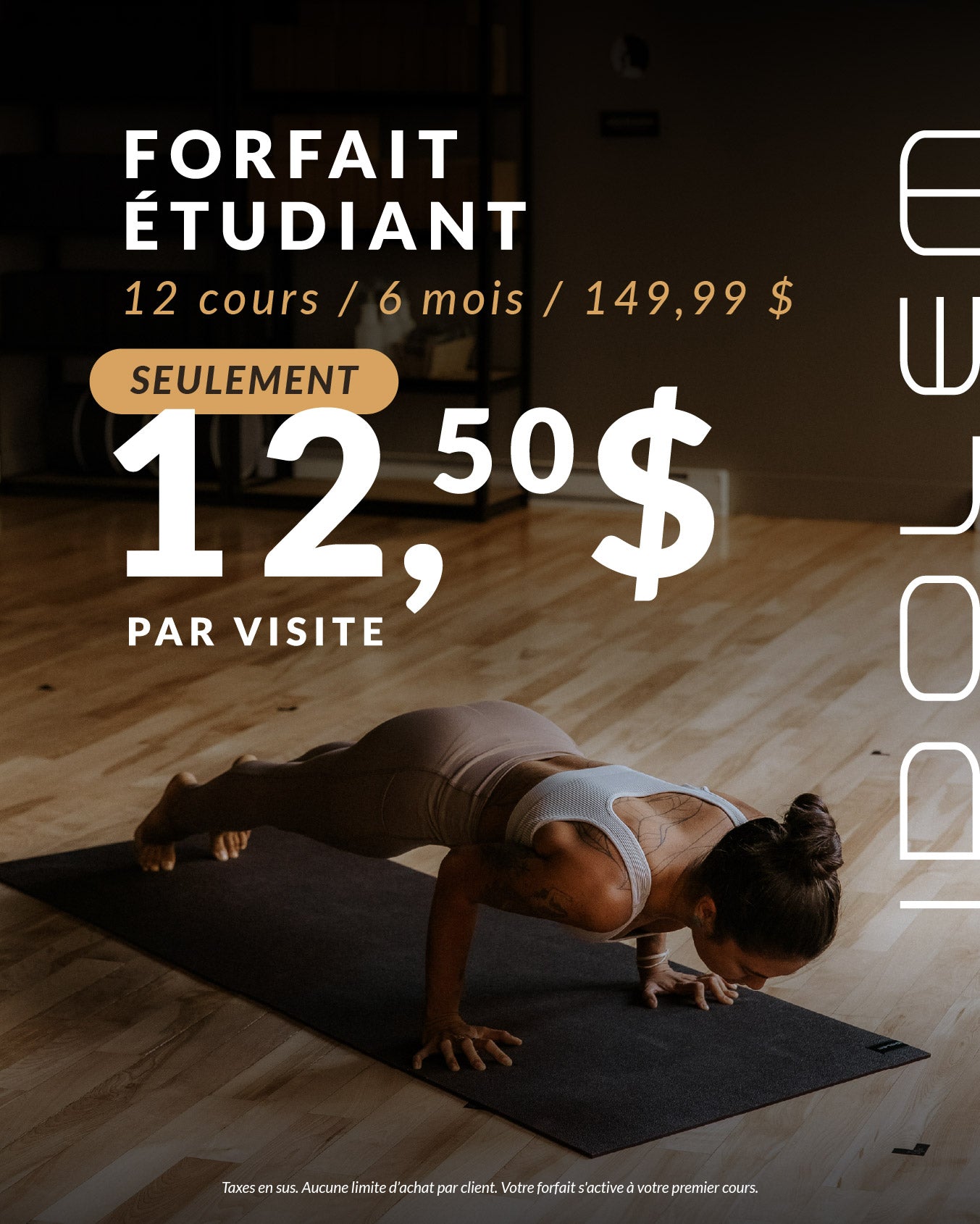 Forfait étudiant : 12 cours de yoga chaud